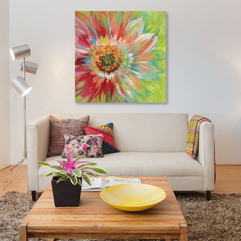 « brillante soleil burst », impression sur toile, H 26 po x l 26 po x P 1,5 po, Toile tendue, Pas de tapis
