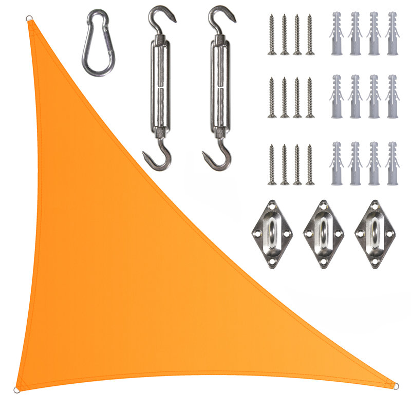 Large Yellow Waterproof Triangle Patio Shade Sail