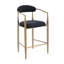 Ensemble de 2 tabourets de bar Modern Modern de style tabouret haut rembourré avec structure / dossier / accoudoirs en métal pour la cuisine / la maison / la salle à manger