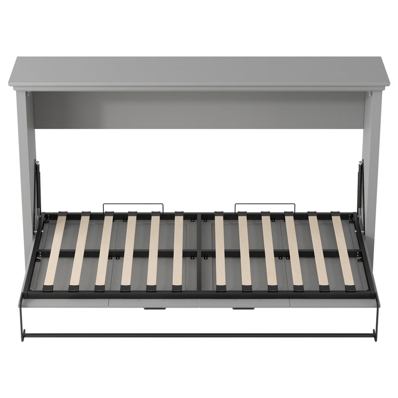 Twin Size Murphy Bed with Cabinet – Space-Saving Wall Bed with Folding Design