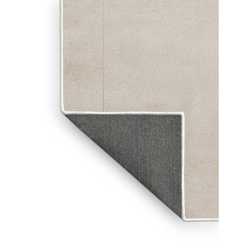 Soft Plush Estrada Hanukkah Modern & Contemporary Abstract Area Rug in Beige – White Binding, 5x8