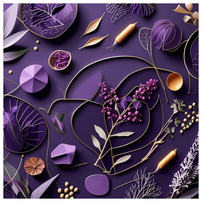 Purple Botanical Composition Quilted Bedspread All Sizes, Twin