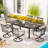 Aiona 6 - Person Patio Dining Set with Extendable Rectangular Table , Cushions Included