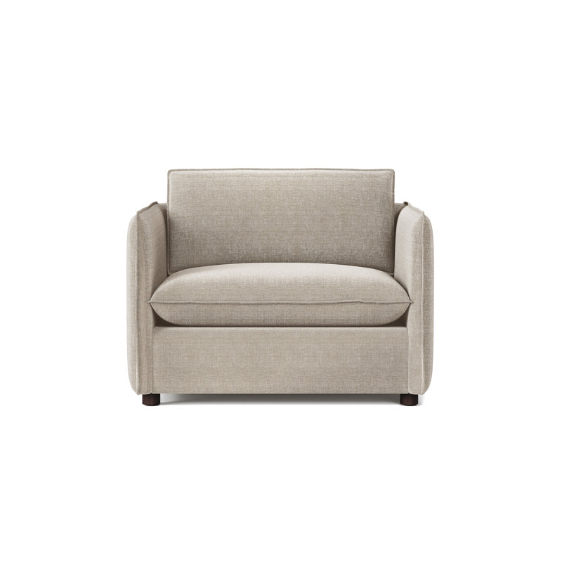 Fauteuil d'appoint en tissu performance Katherine, Tissu beige