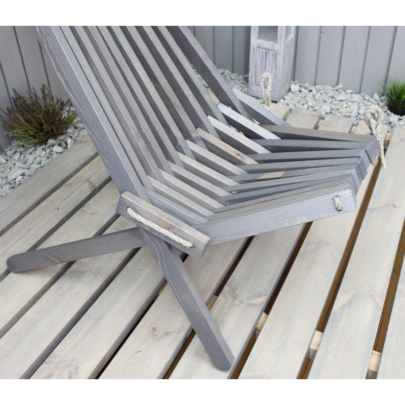Israel Pine Outdoor Armless Lounge Chair, Ashgrey