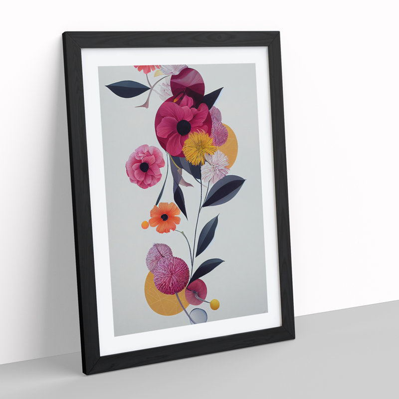 The Eccentric Flowers - Framed Print, Black, 64cm H x 46cm W x 2cm D