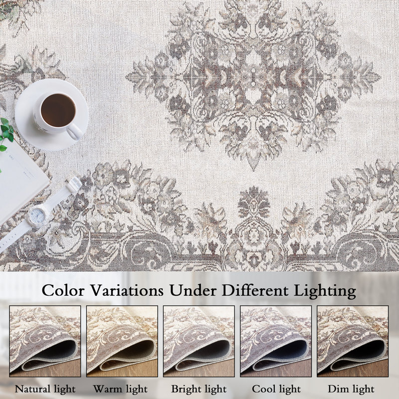 Machine Printed Vintage Area Rug For Living Room, Hallway Runner, Entryway Rug, Rectangle 5' x 8'