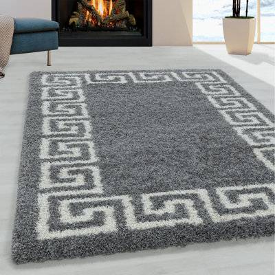 Foulk Geometric Shag Area Rug