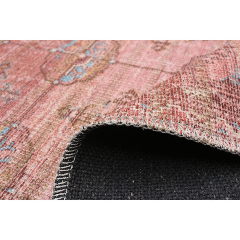 Tapis rouge à tissage plat Jaicen, Rectangle 5 pi 1 po x 7 pi 11 po