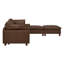Canapé modulaire en cuir véritable 5 pièces l 126,8 po Solena-1880937023