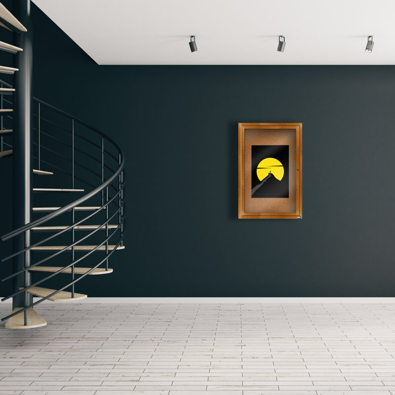 Tableau d’affichage mural en aluminium encastré, Bois de chêne, Un, H 36 po x l 24 po
