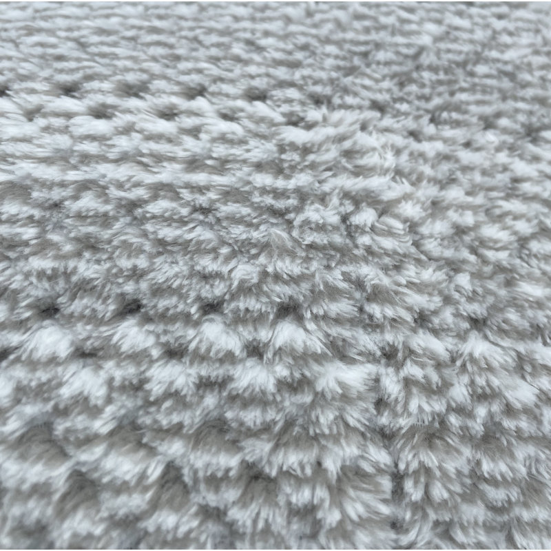 Jeté de lit blanc en molleton doux et moelleux, Taupe