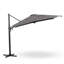 Grand parasol de patio en porte-à-faux carré gris de 10 pi avec rotation à 360 ° et réglage des mésanges et parasol de terrasse robuste à baldaquin en polyester sans base.-246067529