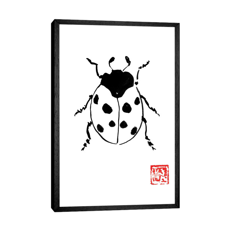 Ladybug by Péchane - Print on Canvas, Black Framed, 66.04 cm H x 45.72 cm W