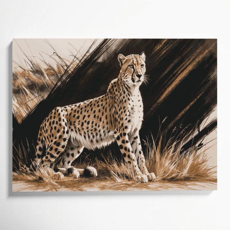 «Big Cats Asiatic Cheetah», art mural sur toile, H 24 po x l 36 po