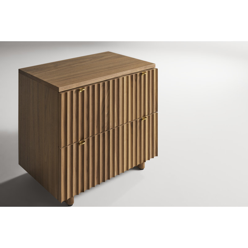 Murmur 2 - Drawer Solid Wood Nightstand, Walnut