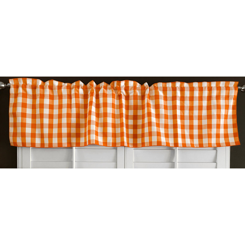 Cantonnière sur mesure l 58 po Haideh Gingham, L 58 po x L 28 po, Orange