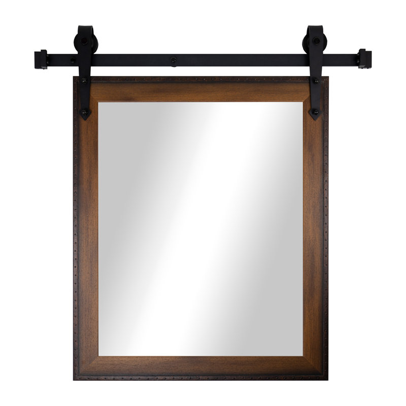 Lynd Engineered Wood Flat Mirror, 33" H x 27" W, Walnut