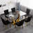 Kazandra 6 - Person Pedestal Dining Set-661538243-661538298-661538288