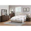 Lit double contemporain tapissier contemporain avec tête de lit arquée pour capitonnage à boutons de chambre à coucher et bois d'hévéa