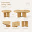 Table de salle à manger extensible en bois massif de 42 à 58 po avec base à piédestal et patins réglables pour 4 à 6 personnes