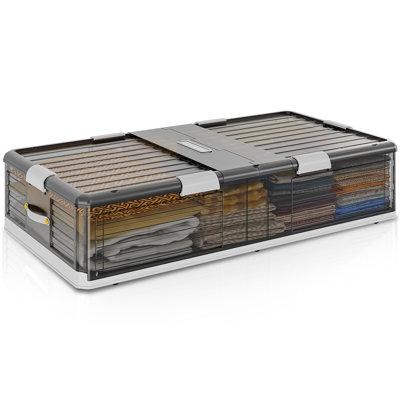 Storage Bin Under Bed Storage Containers Stackable Underbed Storage with Wheels