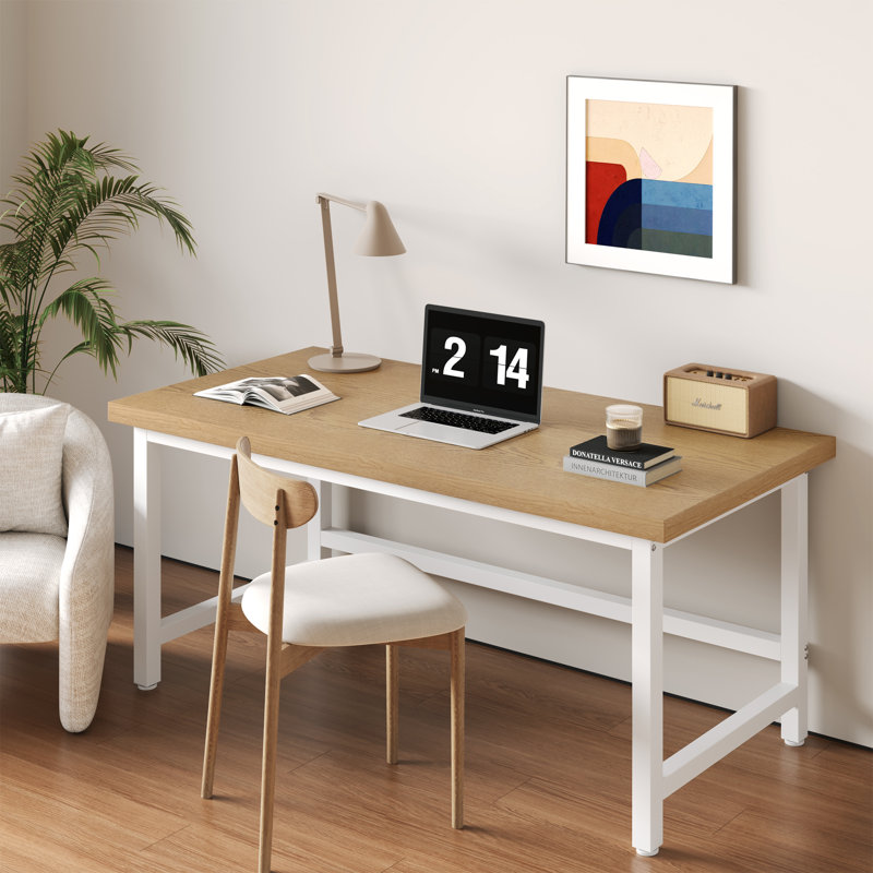Bureau d'ordinateur moderne, grand bureau de 47,2 po, bureau d'ordinateur, bureau d'écriture pour bureau personnel, naturel