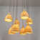 James 8-Light Cluster Pendant Light Rattan Dome Shade Staircase Chandelier In Matte Black