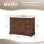Meuble-lavabo simple 48 po Avery en noyer foncé, comptoir en marbre de culture blanc, lavabo carré encastré (3 trous), garniture en chrome poli-98250277-134320263-134320264