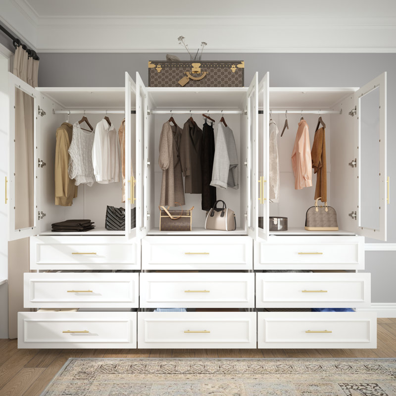 Baroncourt 74.9'' H X 95.1'' W X 19.3'' D Glass Door Armoire