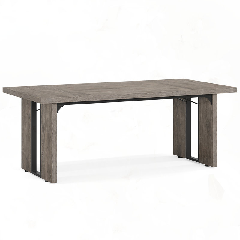 Rustic Farmhouse Dining Table, Gray