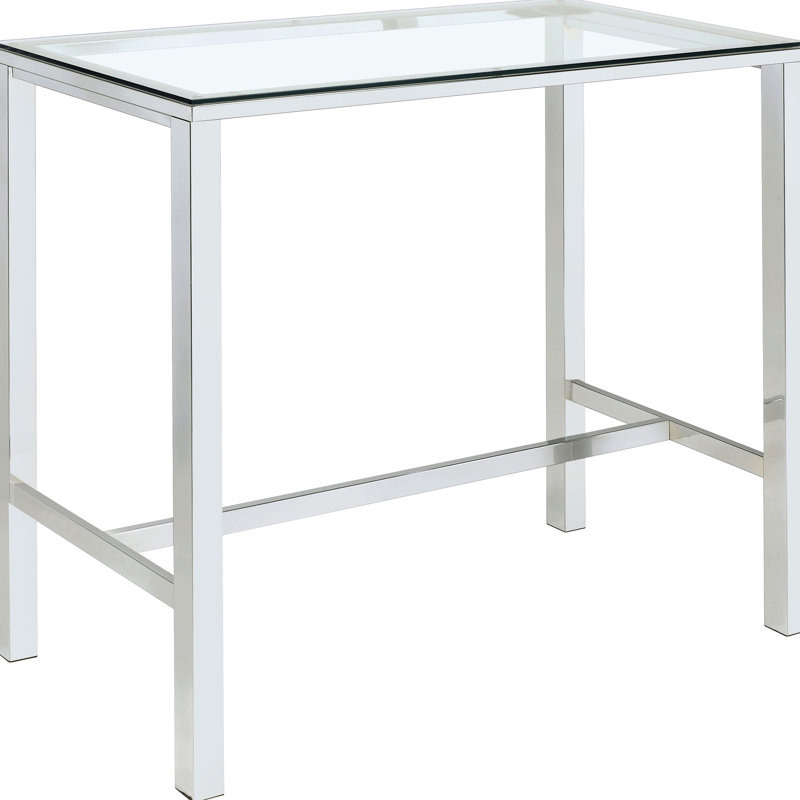 Salle à manger moderne 5 places avec accents, plateau rectangulaire en verre et sièges en acrylique transparent pour une touche d'élégance