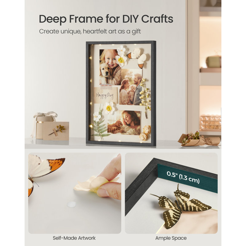 Black Storage Picture Frame - Set of 3 with Mat
