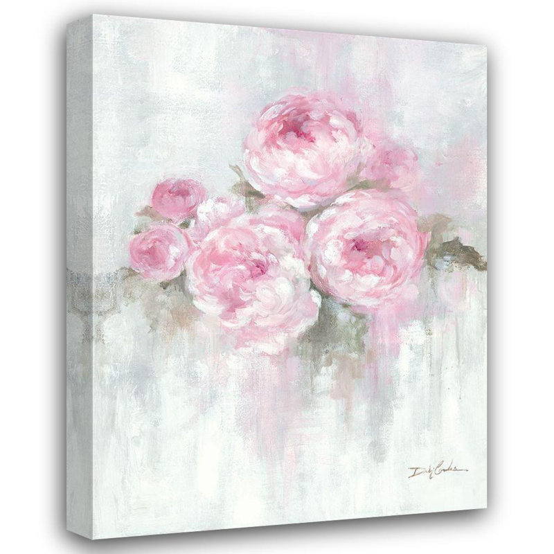 Art de toile tendue Red Barrel Studio®, galerie Debi, titre: pivoines roses, H 36 po x l 28 po