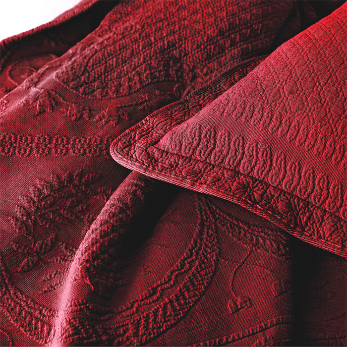 King Charles White Cotton Matelasse Full Sham