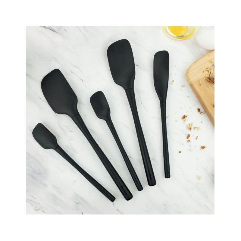 Flex-Core Spatula Silicone Set of 5 - Black, Black