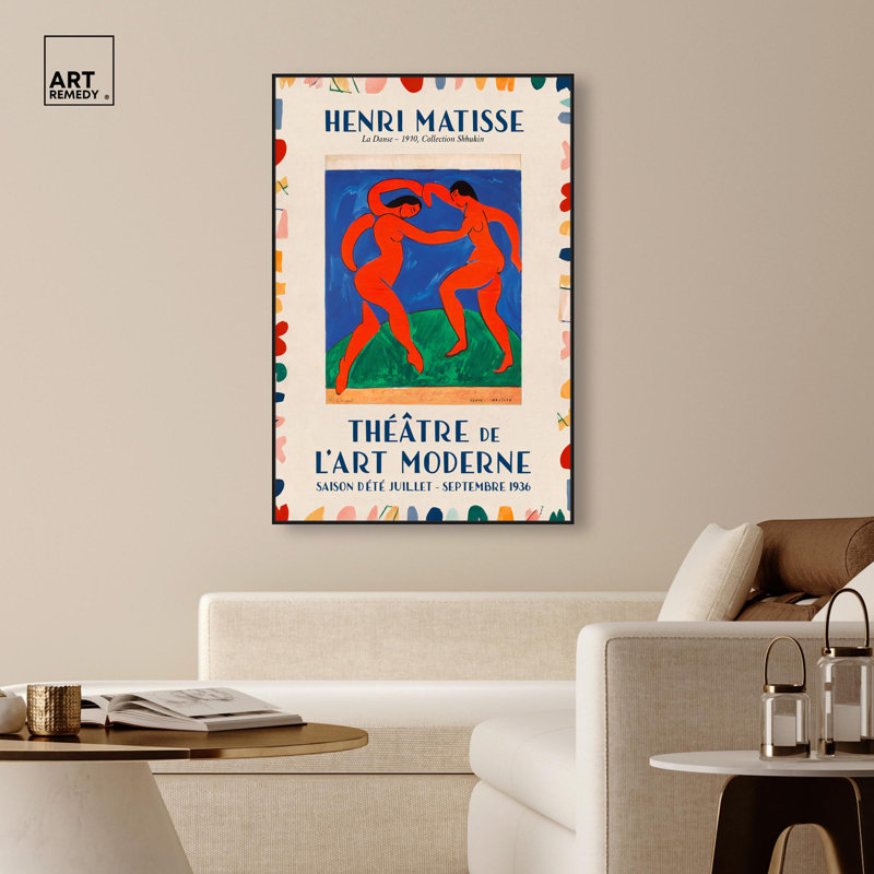 Danse par Henri Matisse, affiche de collection par Art Remedy, H 55 po x l 37 po, Structure noire