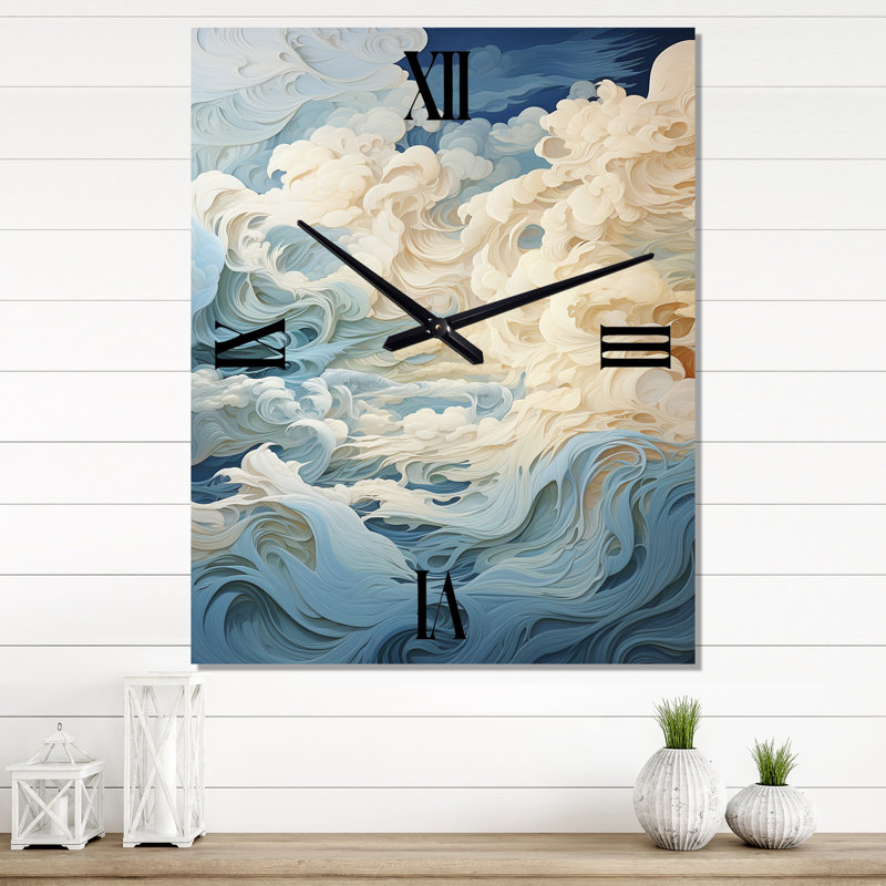 Horloge murale moderne Clouds Whispers Of Clouds III, Très grand
