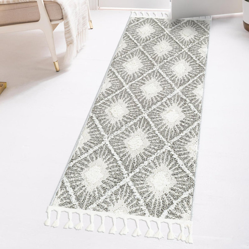 Jojean Geometric Indoor Rug, Runner 2'7" x 12'
