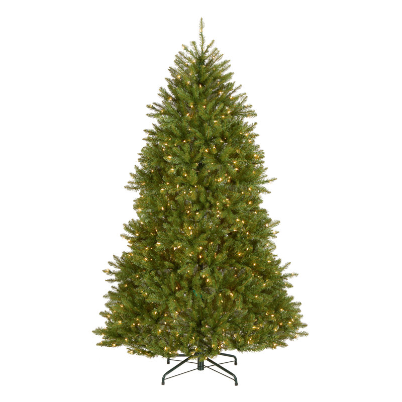 Dunhill Fir Artificial Spruce Christmas Tree, 7', Clear/White Lights