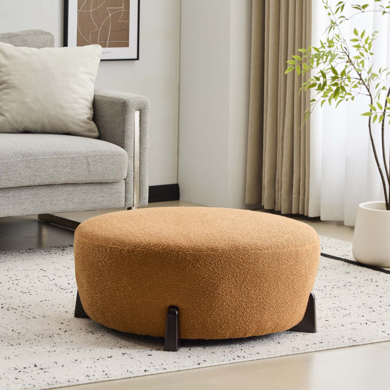 Modish Round Ottoman, Pumpkin Orange