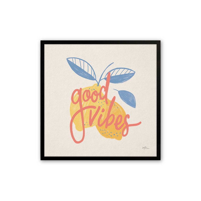 «Good Vibes Lemon», Cadre noir satiné, H 17,5 po x l 17,5 po