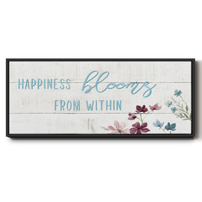 Happiness Blooms - toile encadrée, H 8 po x l 20 po