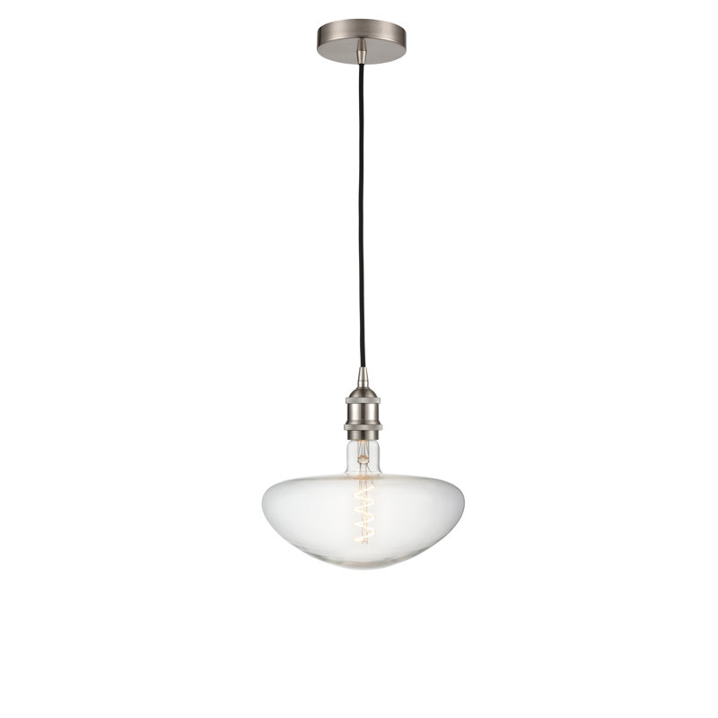 Luminaire suspendu à 1 lumière Waterville, Nickel satiné brossé