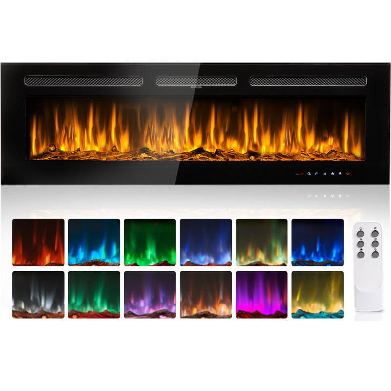 Wapanucka Recessed Wall Mounted Electric Fireplace