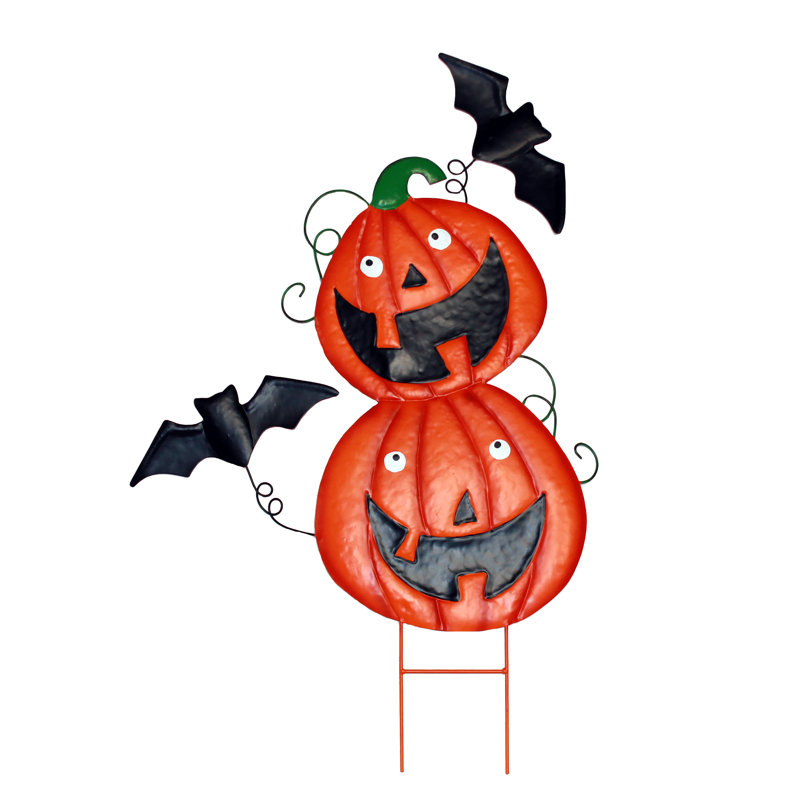 Piquet de jardin citrouille-lanterne 32 po Halloween