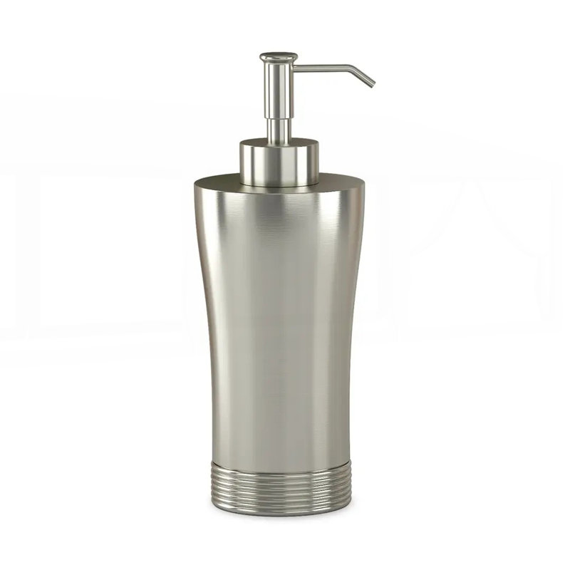 Distributeur de savon liquide en acier inoxydable durable avec finition élégante en étain pour la salle de bain et la cuisine, utilisation polyvalente