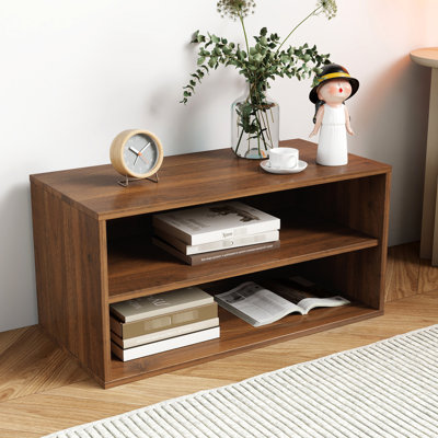 Stackable Storage Cabinet - 28.08*14.04*13.9 Inches Ideal For Organizing Home, Store Books, Garments, , Keepsakes, Picture Frames, Walnut Colour, Particle Board + Composition Mounted Organizer