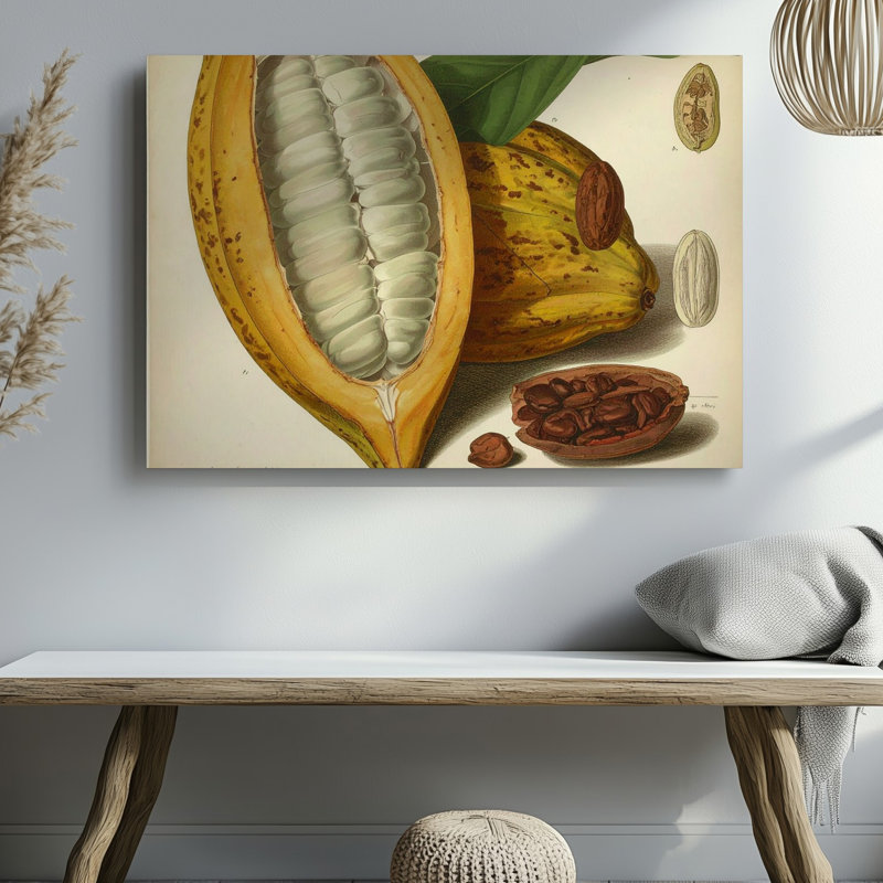 Toile, art mural rétro, illustration de toile de cacao, H 9 po x l 12 po