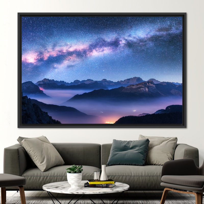 Espace imprimé, décoration murale au-dessus des nuages, toile ciel, toile au-dessus des nuages, art mural Cosmos, affiche de la Voie Lactée, décoration murale paysage